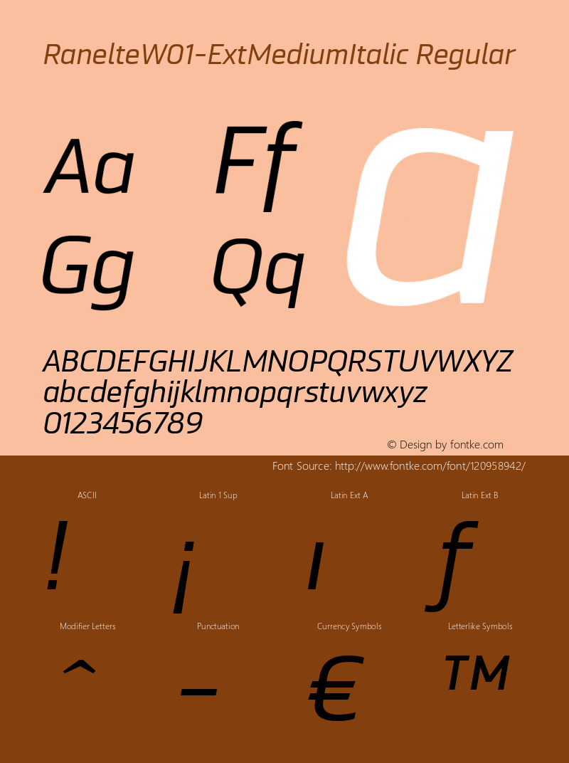 Ranelte W01 Ext Medium Italic Version 1.00图片样张