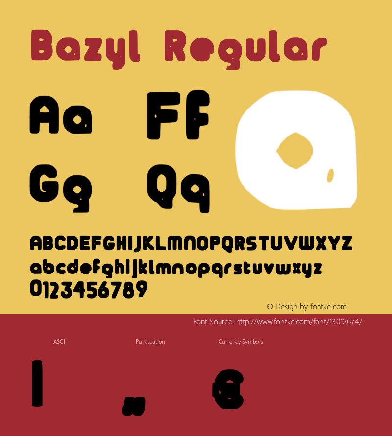 Bazyl Regular Version 1.00 February 14, 2013, initial release图片样张