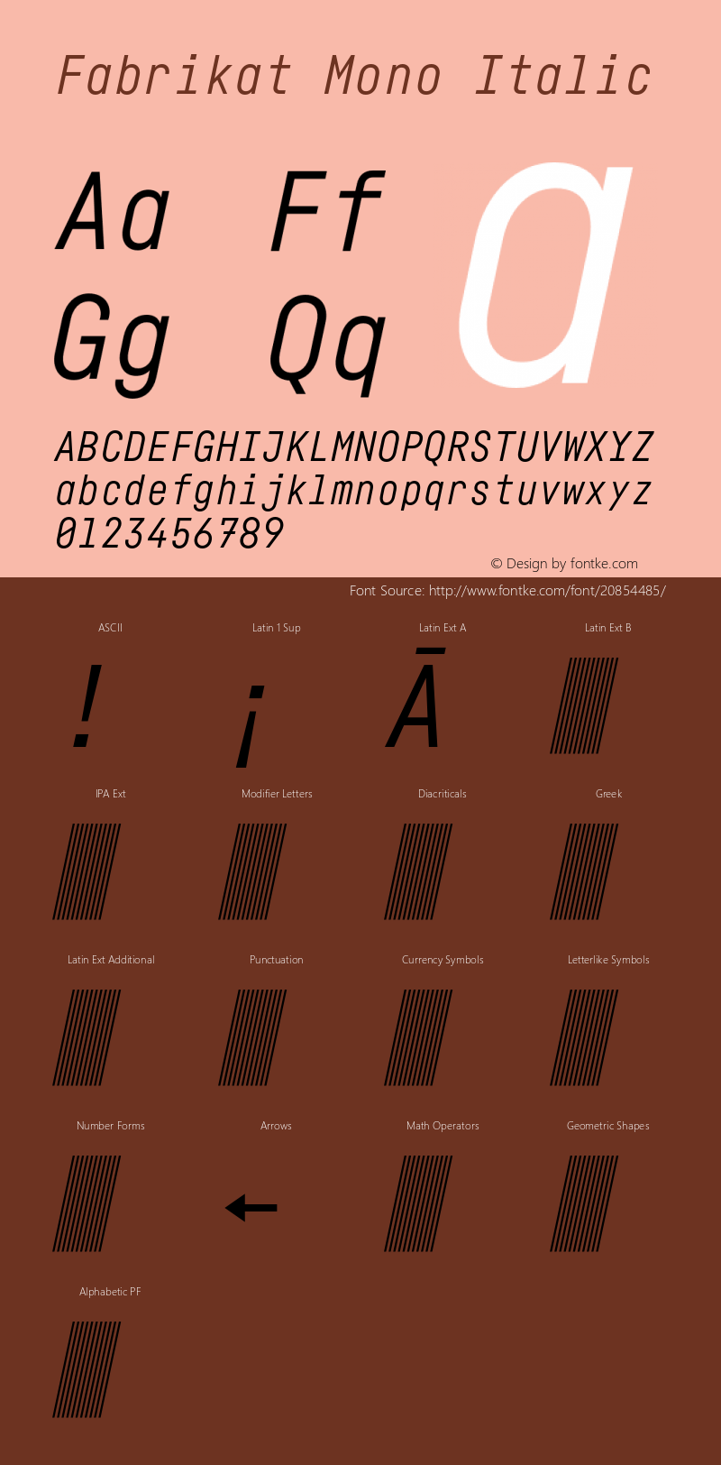 Fabrikat Mono Italic Version 2.002图片样张