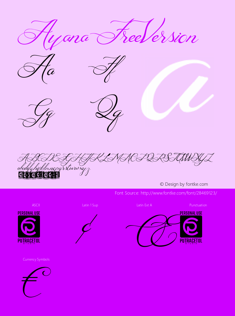 Ayana FreeVersion Version 1.002;Fontself Maker 3.1.1图片样张