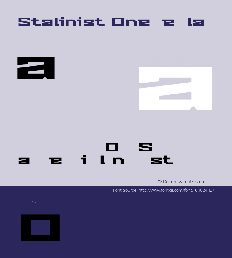 Stalinist One Regular Version 3.002; ttfautohint (v0.91) -l 8 -r 50 -G 200 -x 0 -w 
