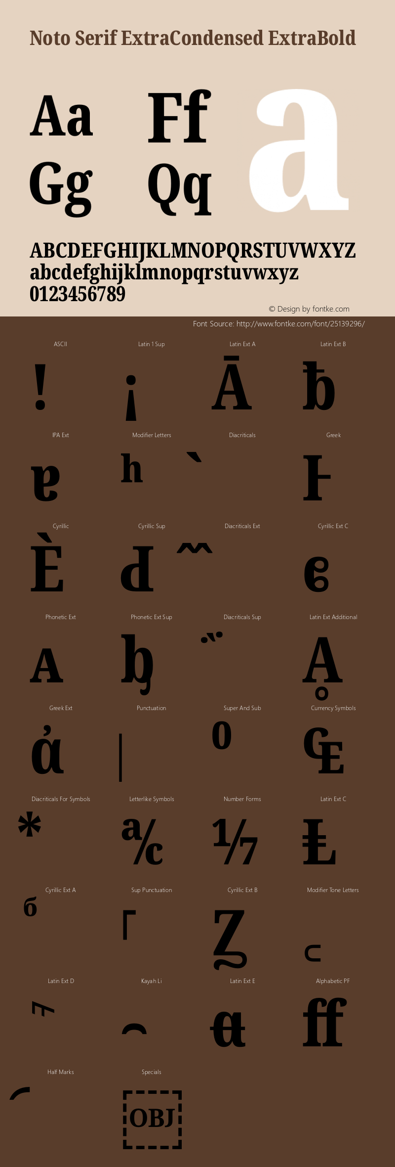 Noto Serif ExtraCondensed ExtraBold Version 2.000图片样张