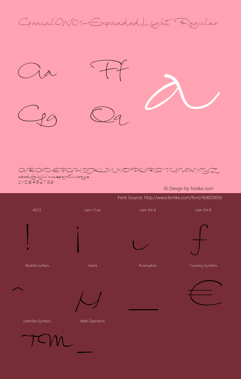 GenialW01-ExpandedLight Regular Version 1.00图片样张
