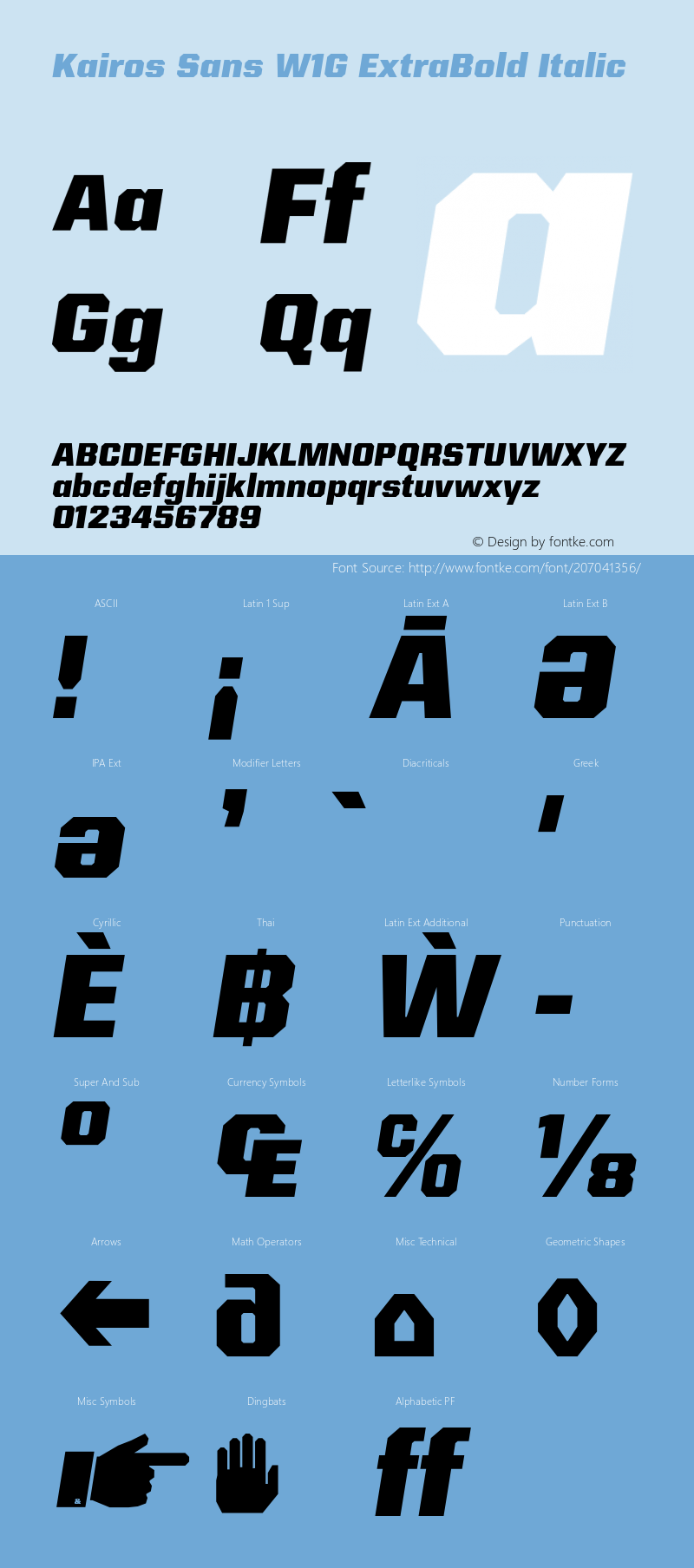 Kairos Sans W1G ExtraBold It Version 1.00图片样张