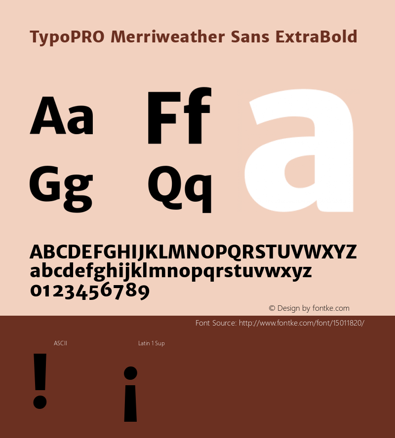 TypoPRO Merriweather Sans ExtraBold Version 1.003; ttfautohint (v0.93.8-669f) -l 7 -r 28 -G 0 -x 13 -w 