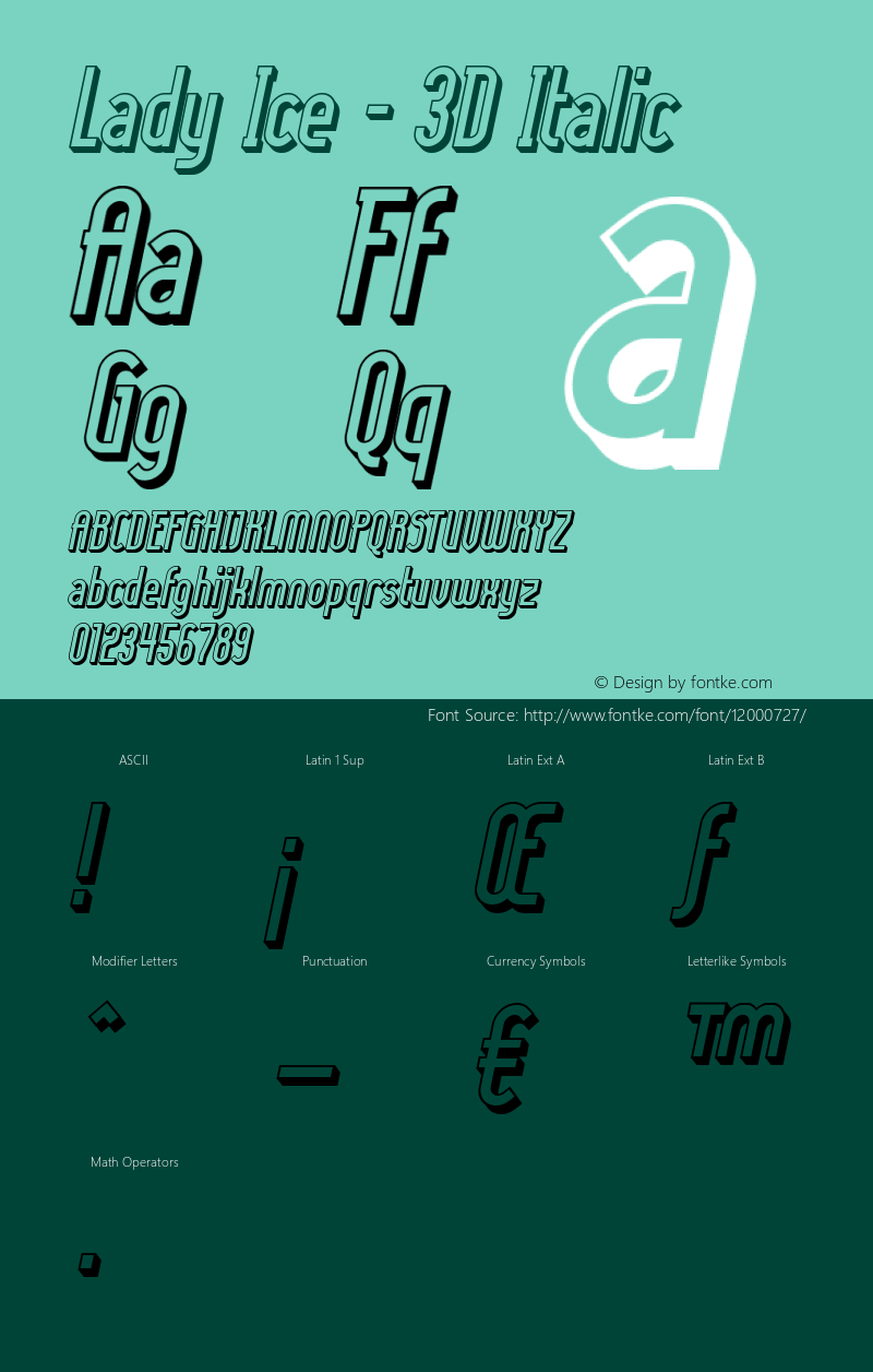 Lady Ice - 3D Italic 1.0图片样张