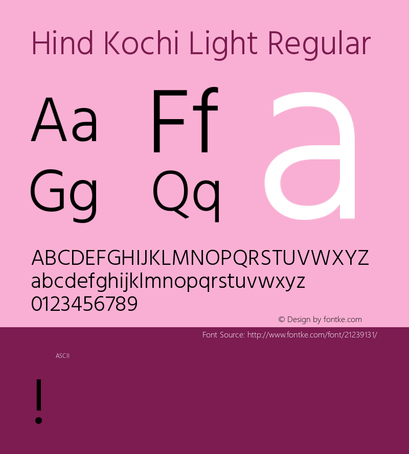 Hind Kochi Light Regular 图片样张