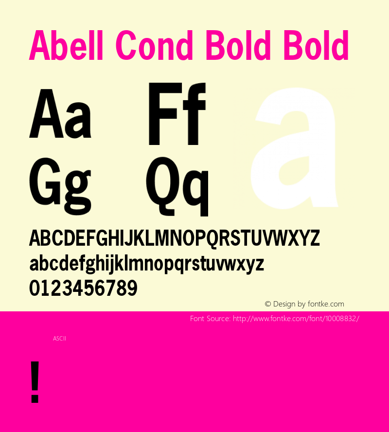 Abell Cond Bold Bold Unknown图片样张