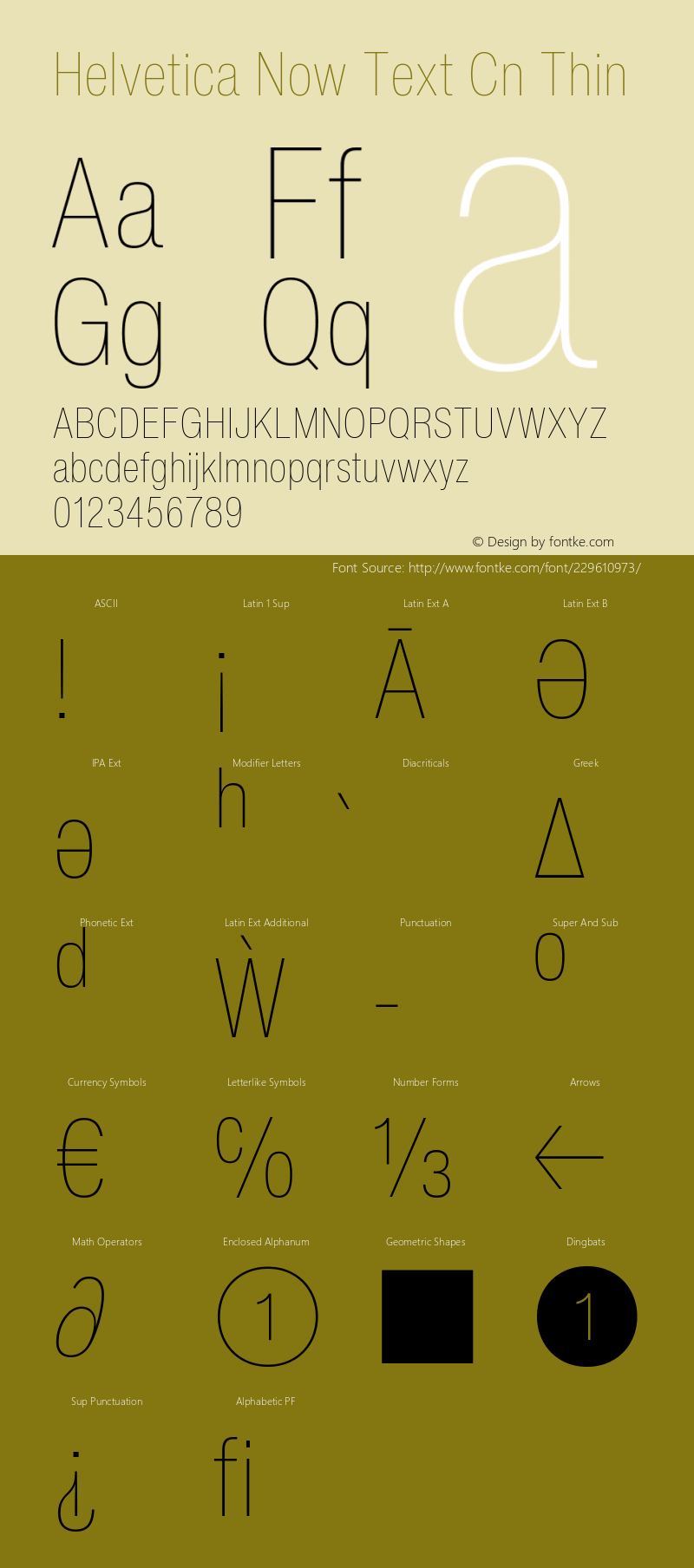 Helvetica Now Text Cn Thin Version 2.00图片样张