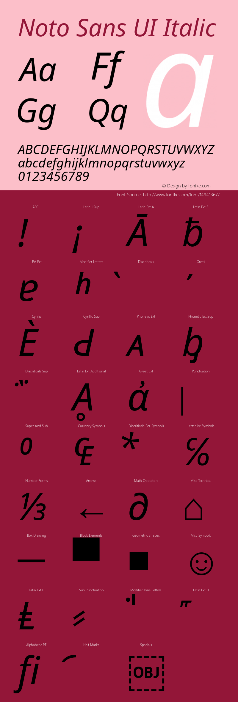 Noto Sans UI Italic Version 1.04图片样张