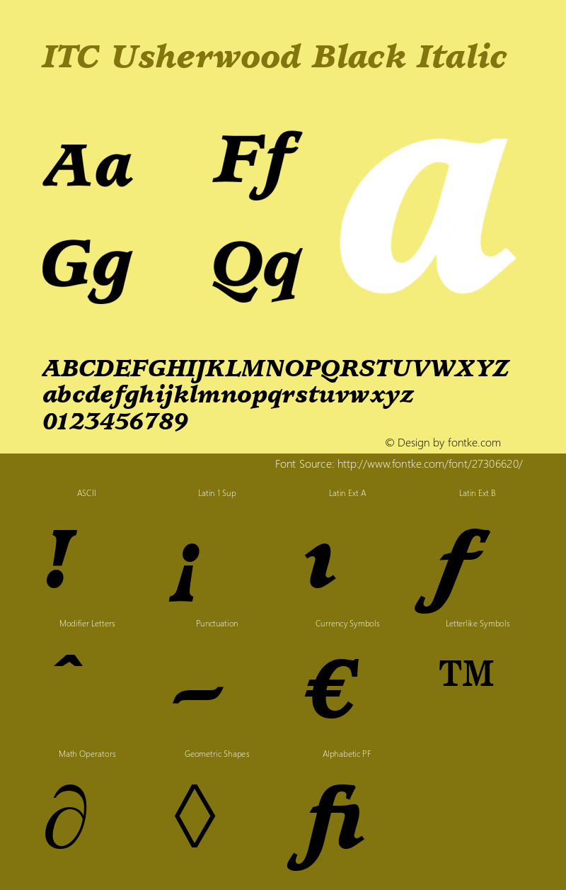 Usherwood Black Italic Version 1.00图片样张