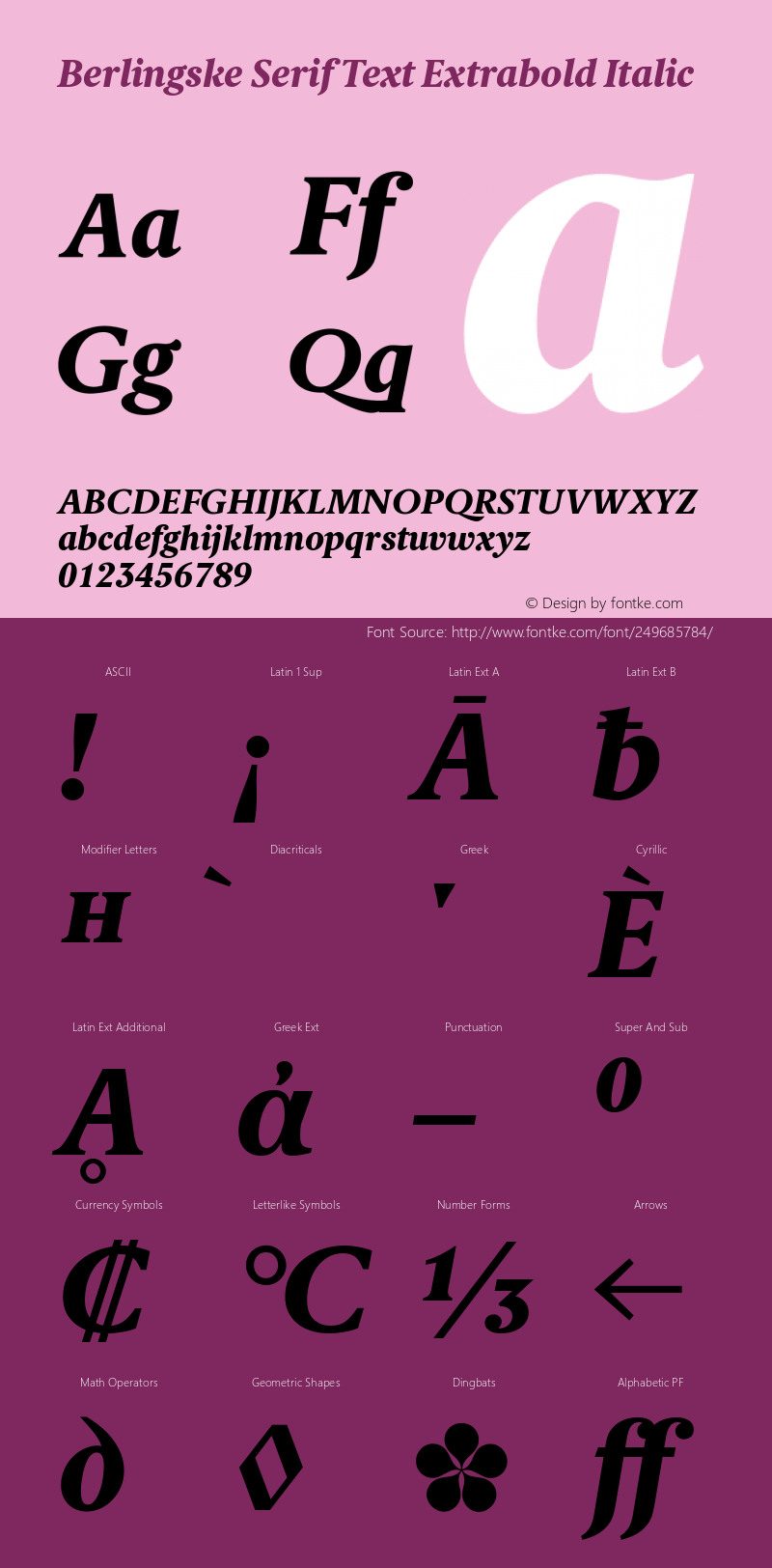 Berlingske Serif Text Extrabold Italic Version 2.000图片样张