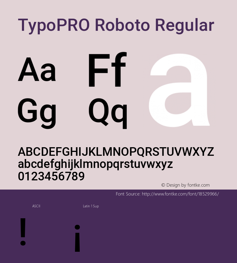 TypoPRO Roboto Regular Version 2.135; 2016图片样张