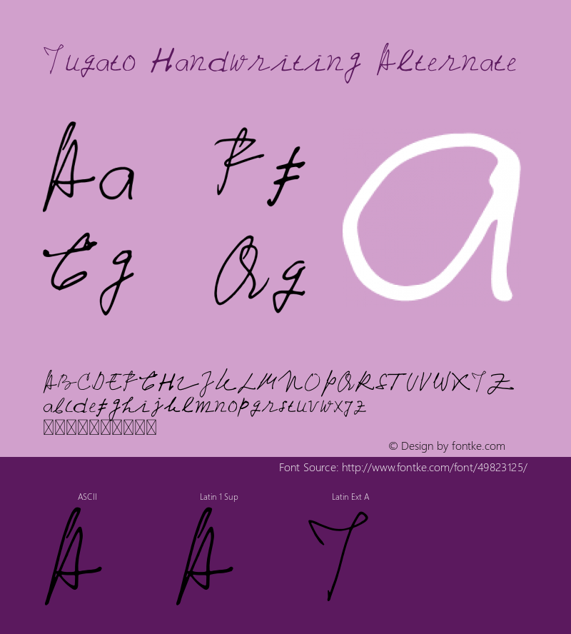 Yuqato Handwriting Alternate Version 1.002;Fontself Maker 3.4.0图片样张