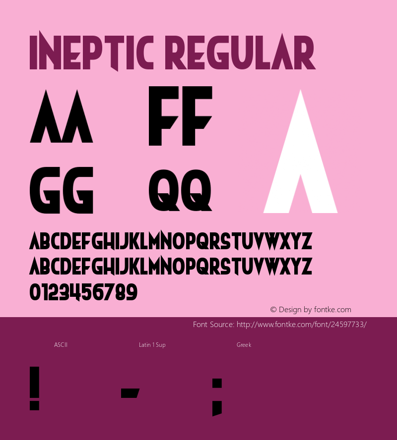 Ineptic Version 1.00;November 15, 2017;FontCreator 11.0.0.2408 64-bit图片样张