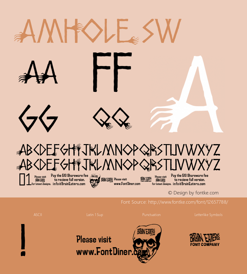 Amhole SW Macromedia Fontographer 4.1.5 10/2/01图片样张