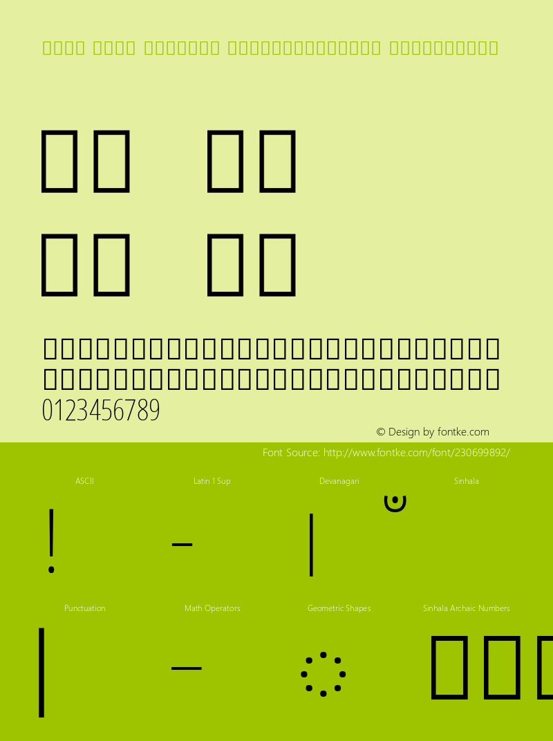 Noto Sans Sinhala ExtraCondensed ExtraLight Version 2.002; ttfautohint (v1.8) -l 8 -r 50 -G 200 -x 14 -D sinh -f none -a qsq -X 