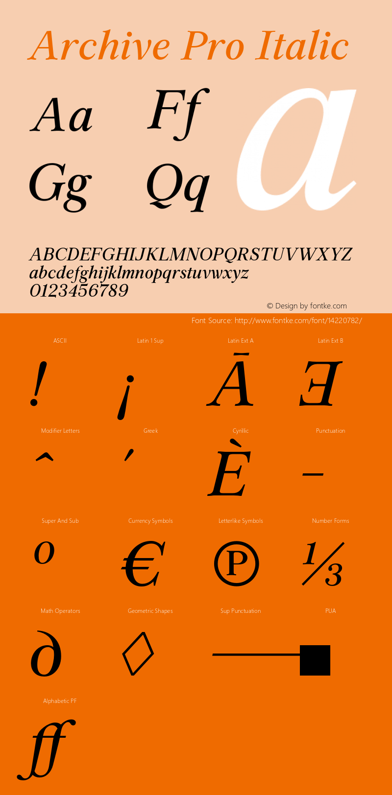 Archive Pro Italic Version 1.000图片样张