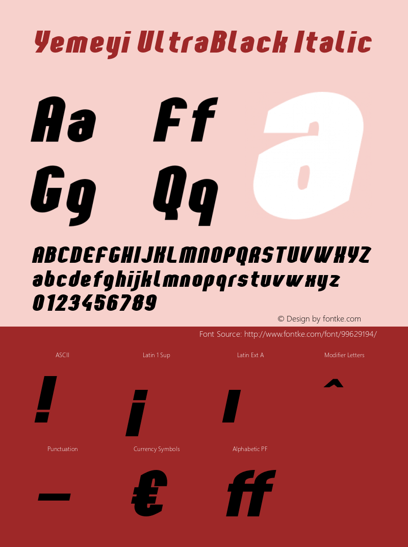 YemeyiUltraBlackItalic Version 1.0; Jan 2021 by Audry Kitoko Makelele图片样张