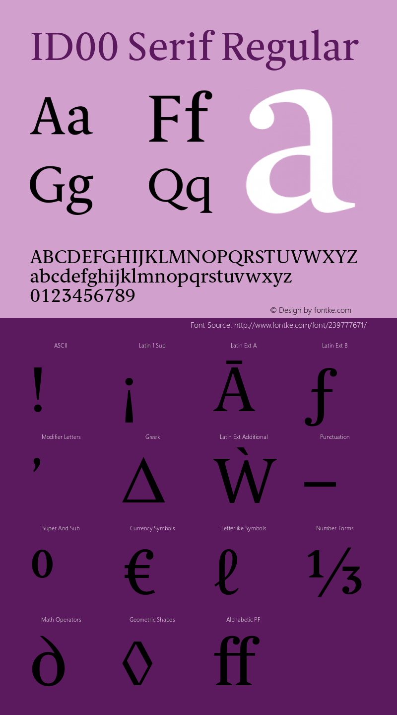 ID00 Serif Regular Version 1.001图片样张