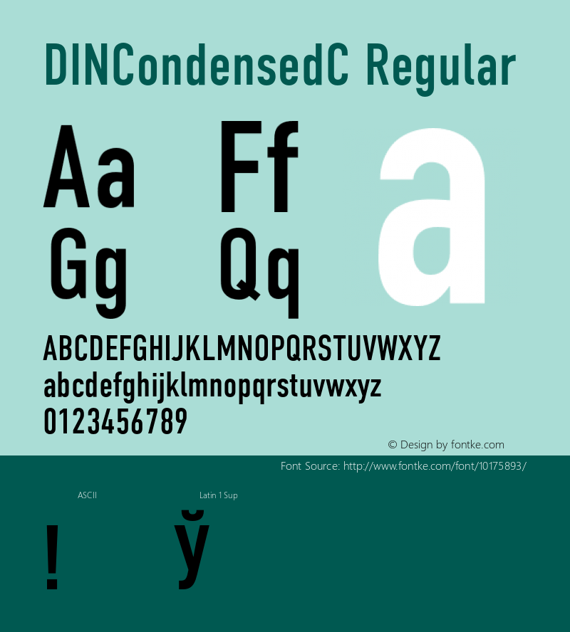 DINCondensedC Regular 001.000图片样张