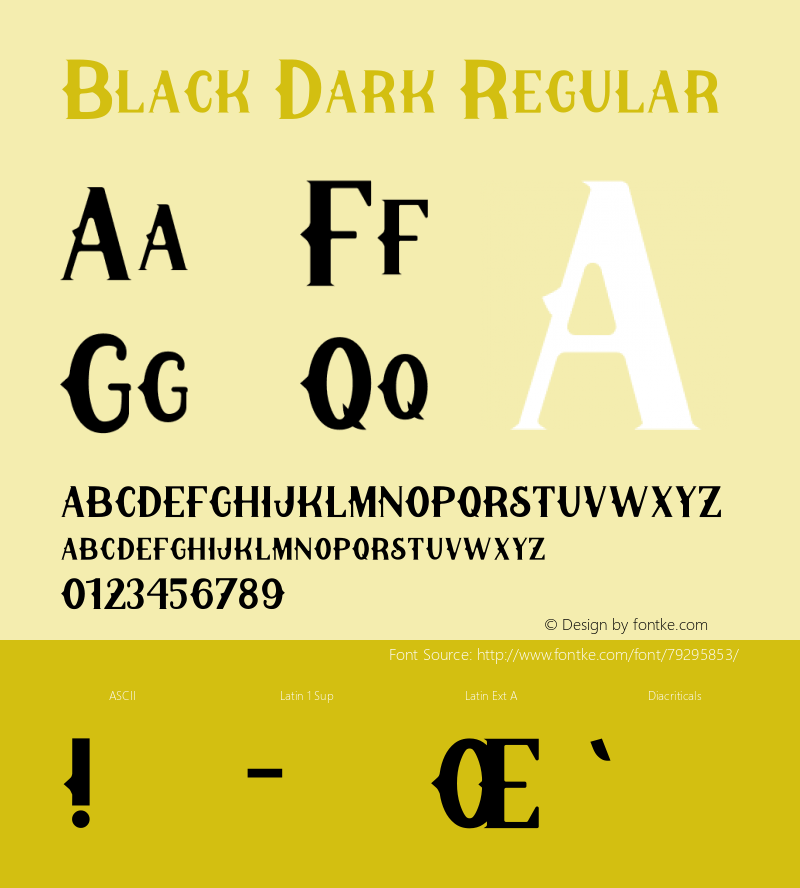 Black Dark Version 1.00;August 6, 2020;FontCreator 12.0.0.2563 64-bit图片样张
