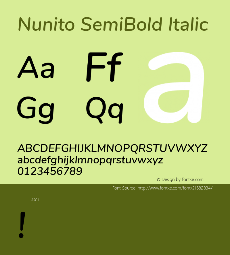 NunitoSemiBold Version 1.0图片样张