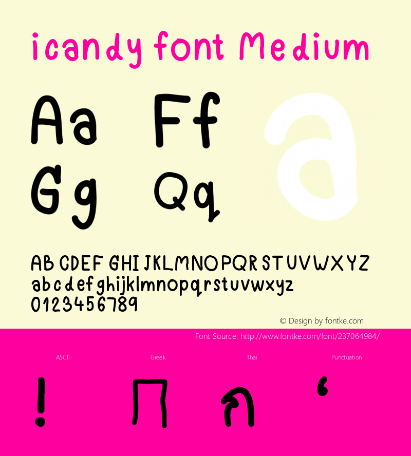 icandy font Version 001.000图片样张