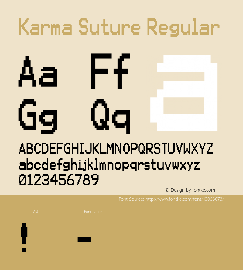 Karma Suture Regular Macromedia Fontographer 4.1 11/8/98图片样张