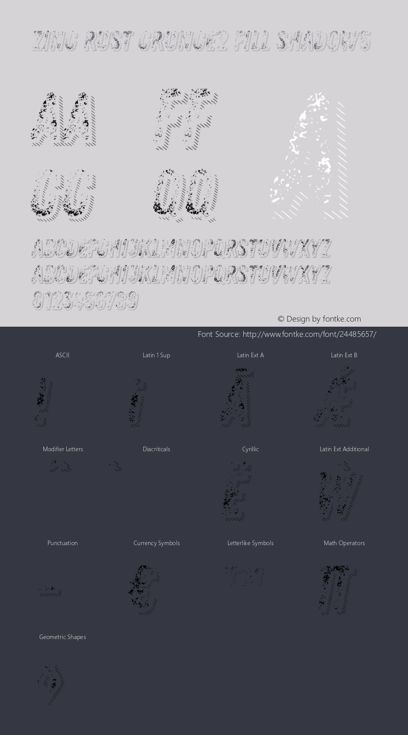 Zing Rust Grunge2 Fill Shadow5 Version 1.000;PS 001.000;hotconv 1.0.88;makeotf.lib2.5.64775图片样张