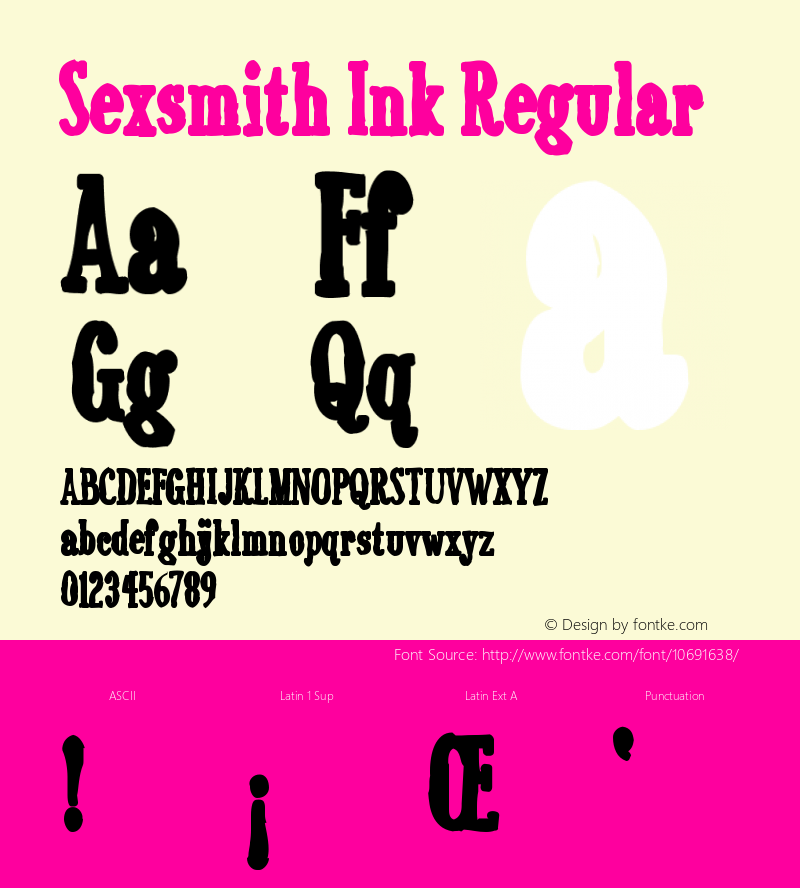 Sexsmith Ink Regular Version 1.0; 2001; initial release图片样张