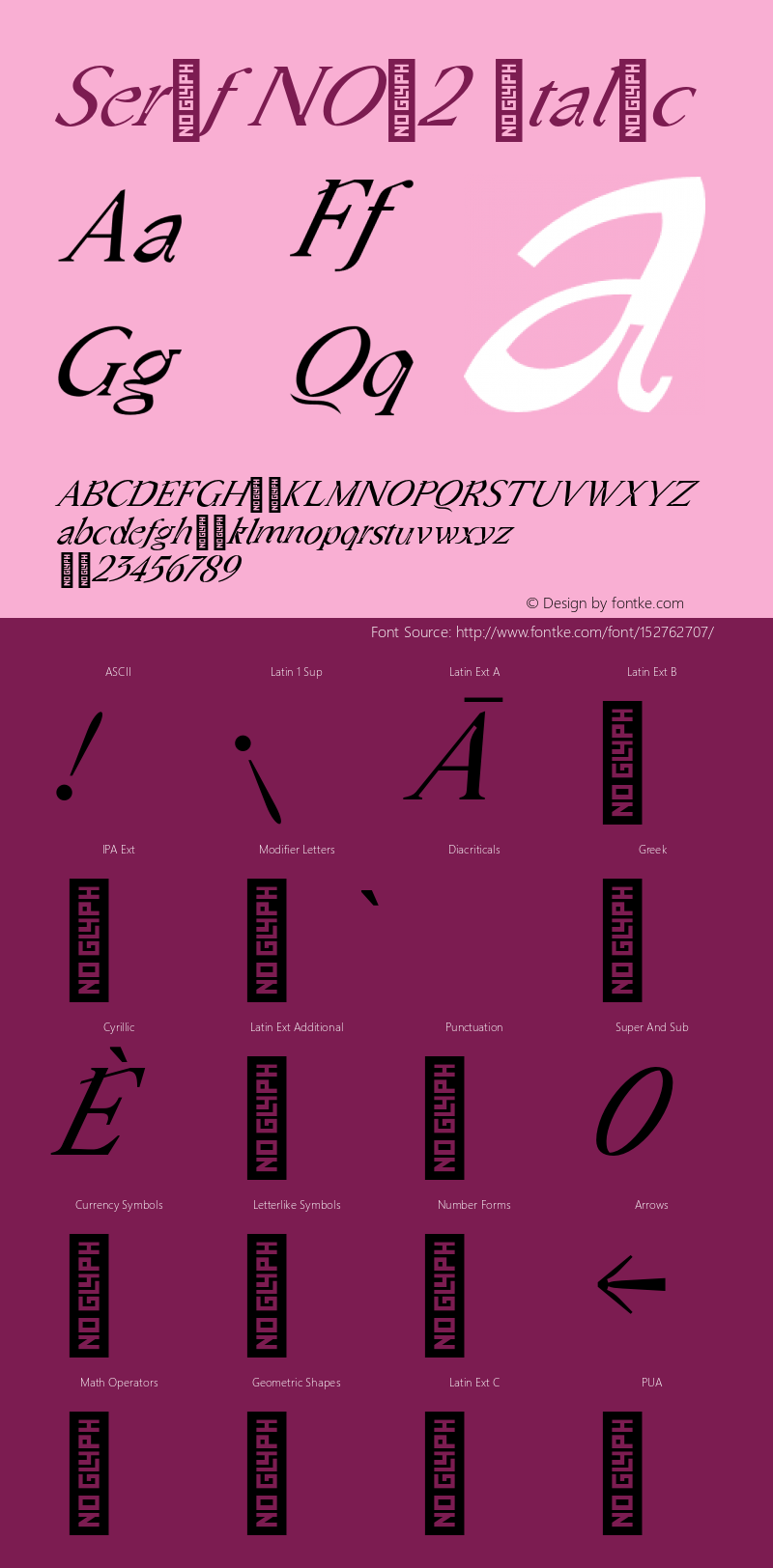 Serif NO02 Regular Text Italic Trial Version 1.002;hotconv 1.0.109;makeotfexe 2.5.65596图片样张