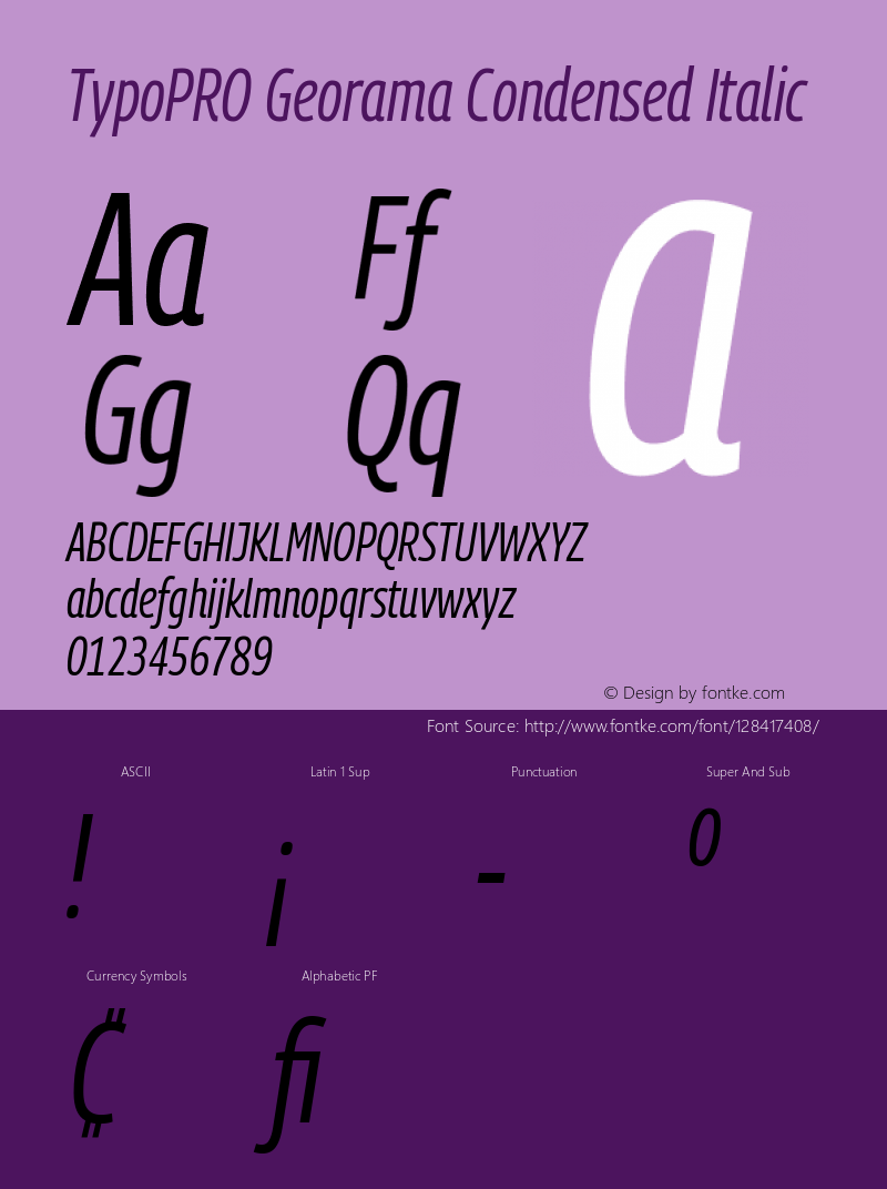 TypoPRO Georama Condensed Italic Version 1.001图片样张