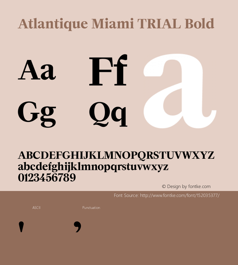 Atlantique Miami TRIAL Bold Version 1.000;FEAKit 1.0图片样张