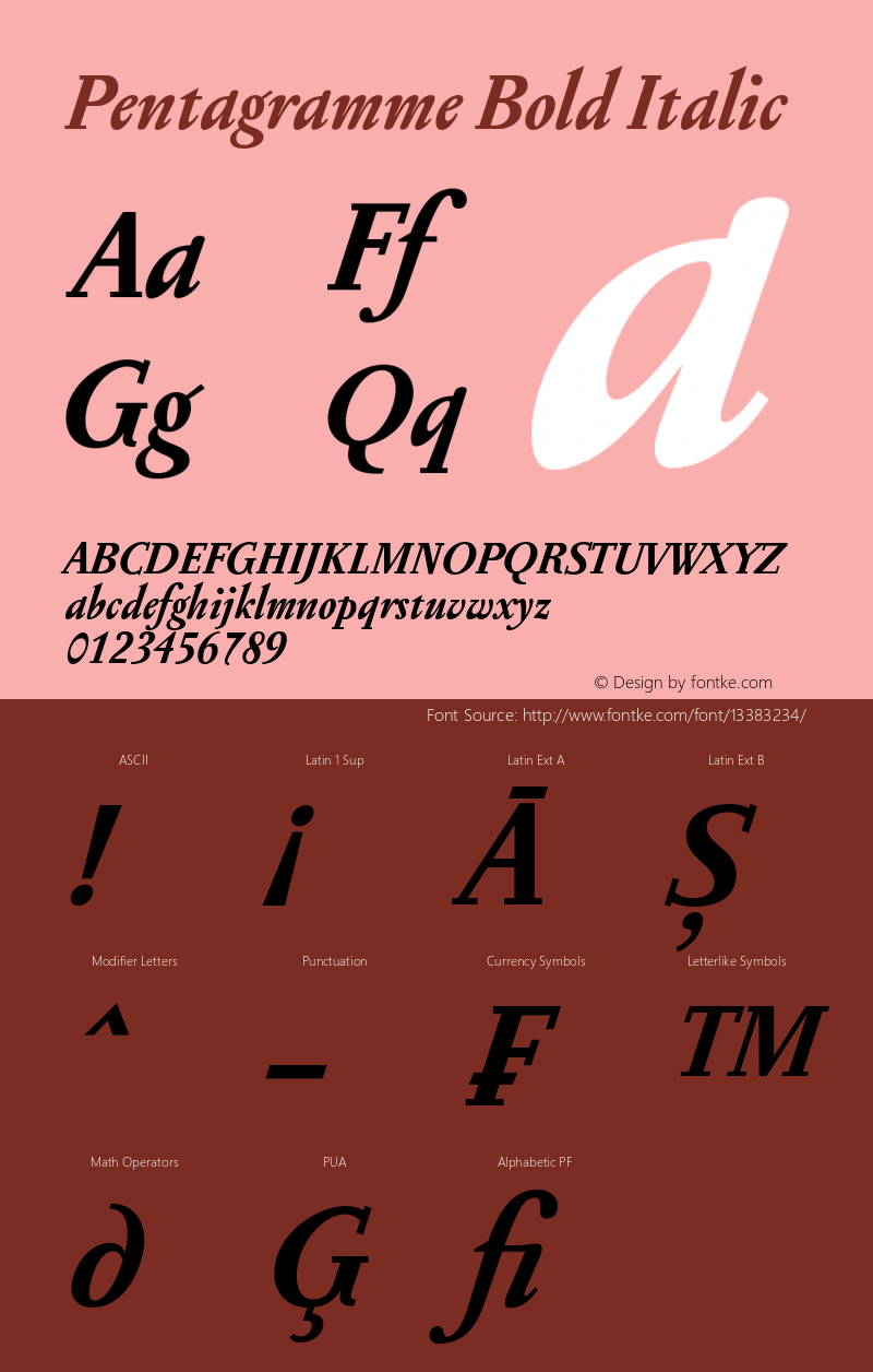 Pentagramme Bold Italic 001.000图片样张