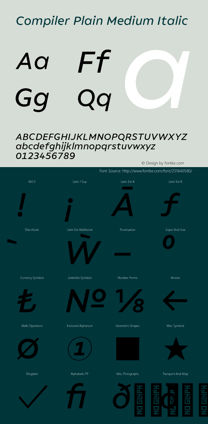 Compiler Plain Medium Italic Version 1.000;hotconv 1.0.109;makeotfexe 2.5.65596图片样张