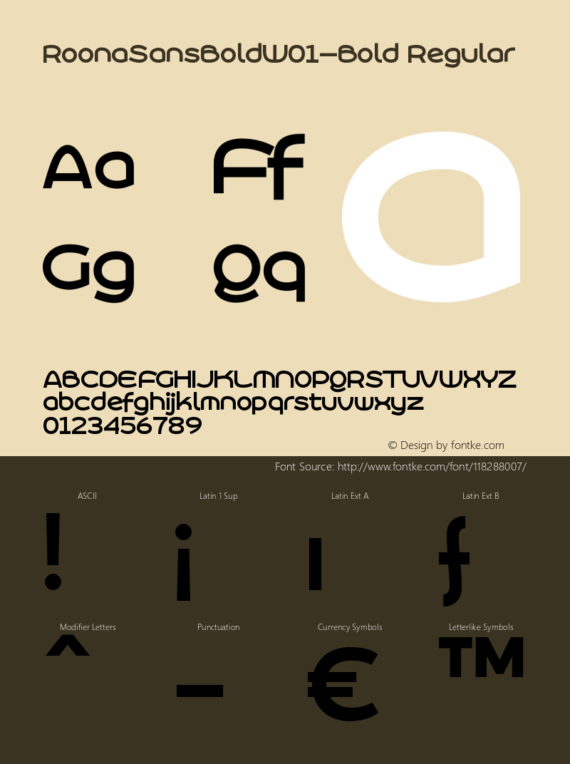 Roona Sans Bold W01 Bold Version 1.00图片样张