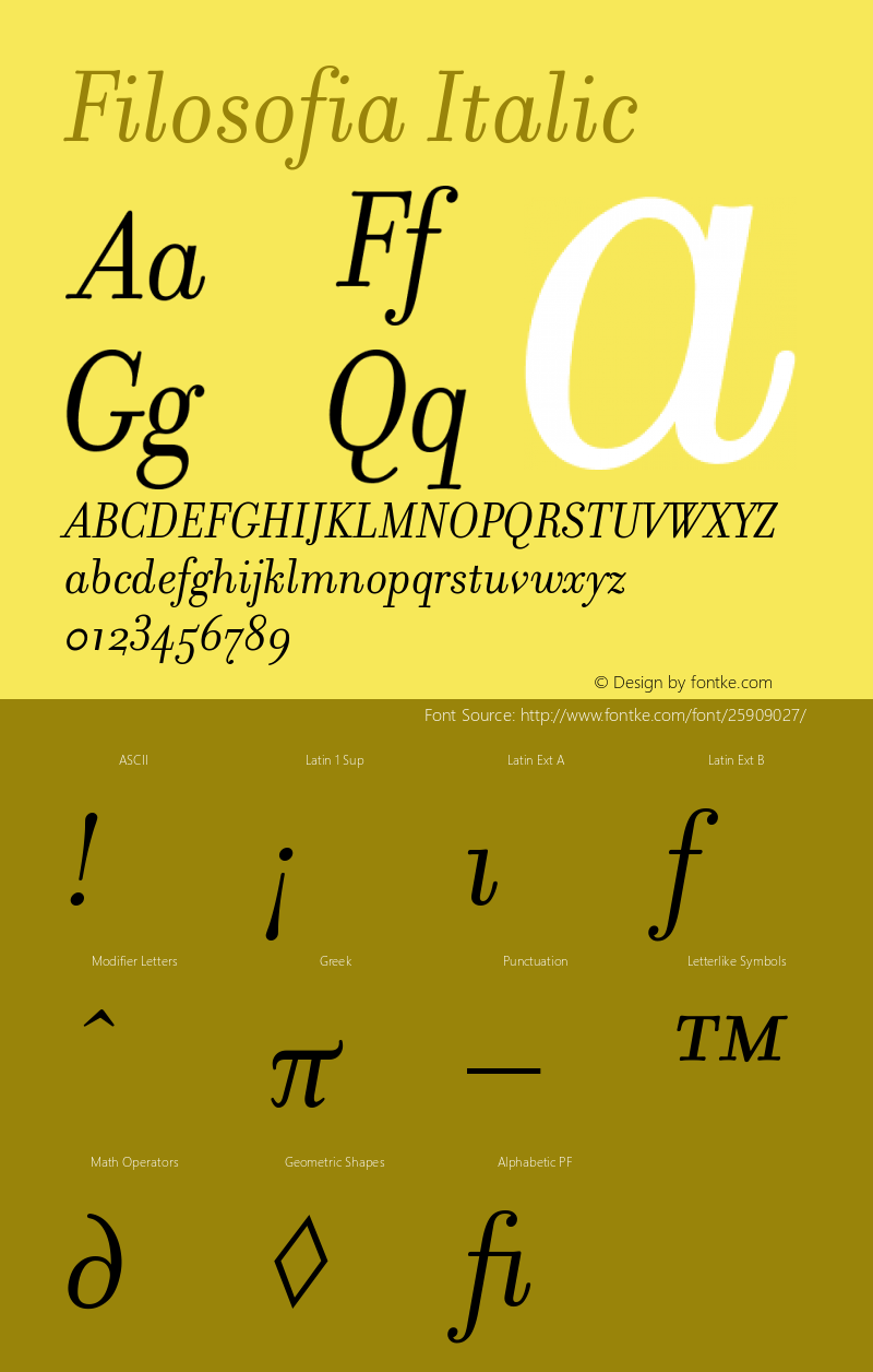 FilosofiaItalic Version 001.000图片样张