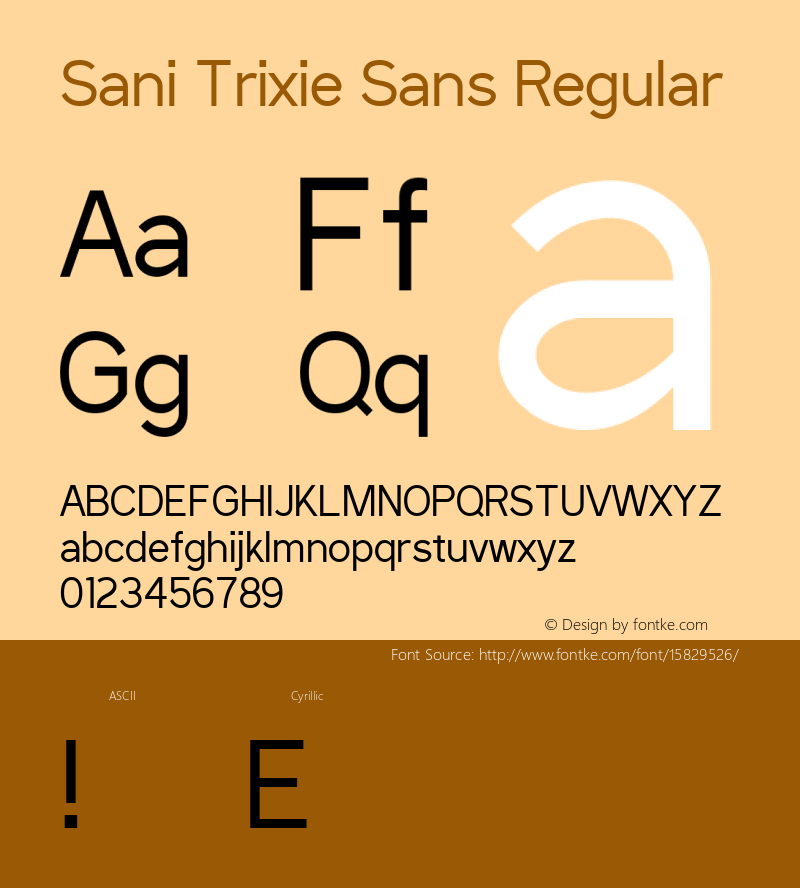 Sani Trixie Sans Regular Version 1.6.1 - December 3, 2014; ttfautohint (v1.4.1)图片样张