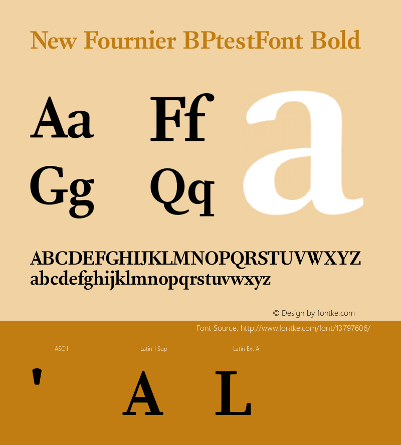 New Fournier BPtestFont Bold Version 1.0图片样张