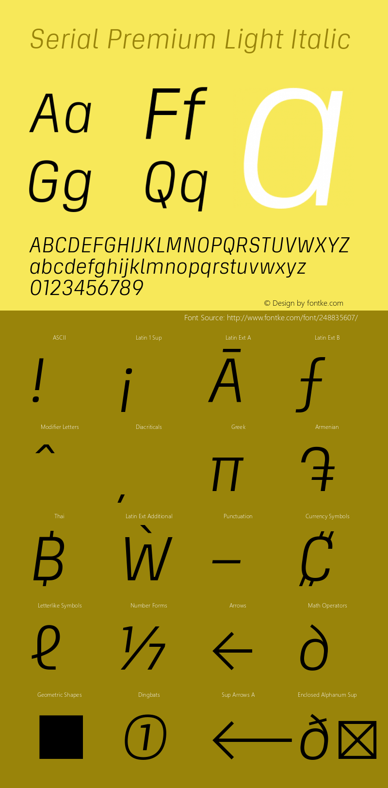 Serial Premium Light Italic Version 1.000;Glyphs 3.1.2 (3151)图片样张