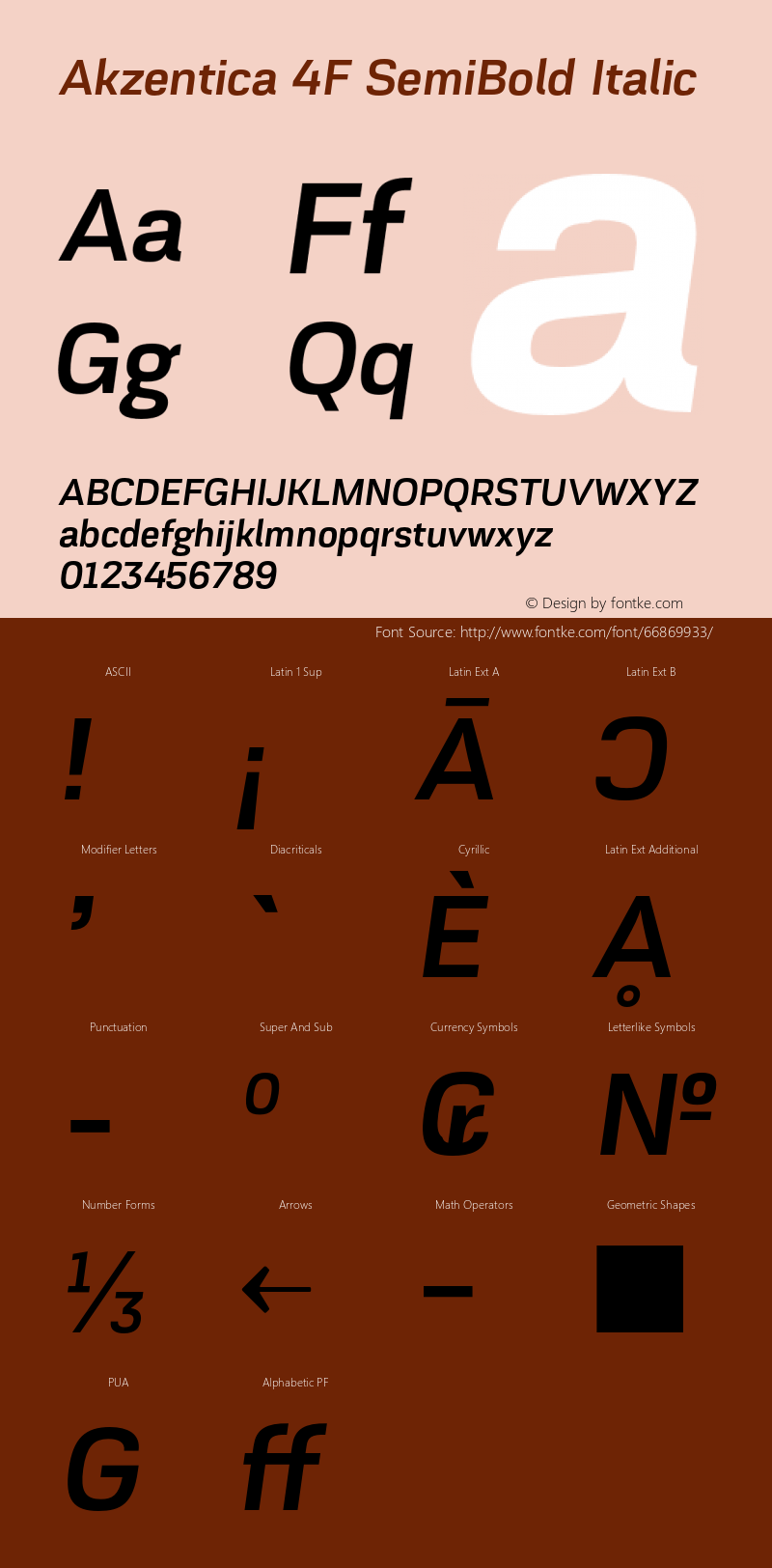 Akzentica4FSemiBold-Italic 1.0图片样张