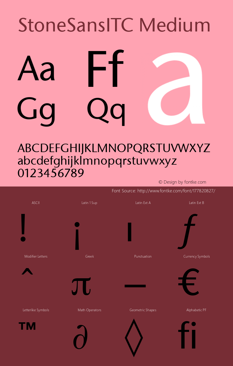 Stone Sans ITC Medium 005.000图片样张