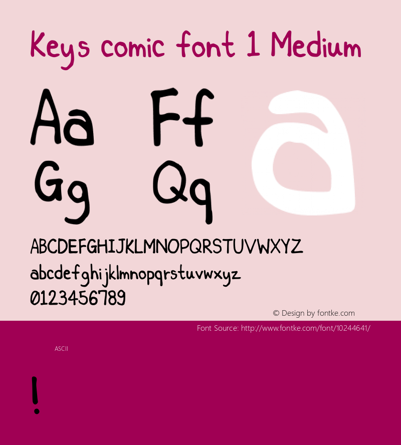 Key's comic font 1 Medium Version 001.000图片样张
