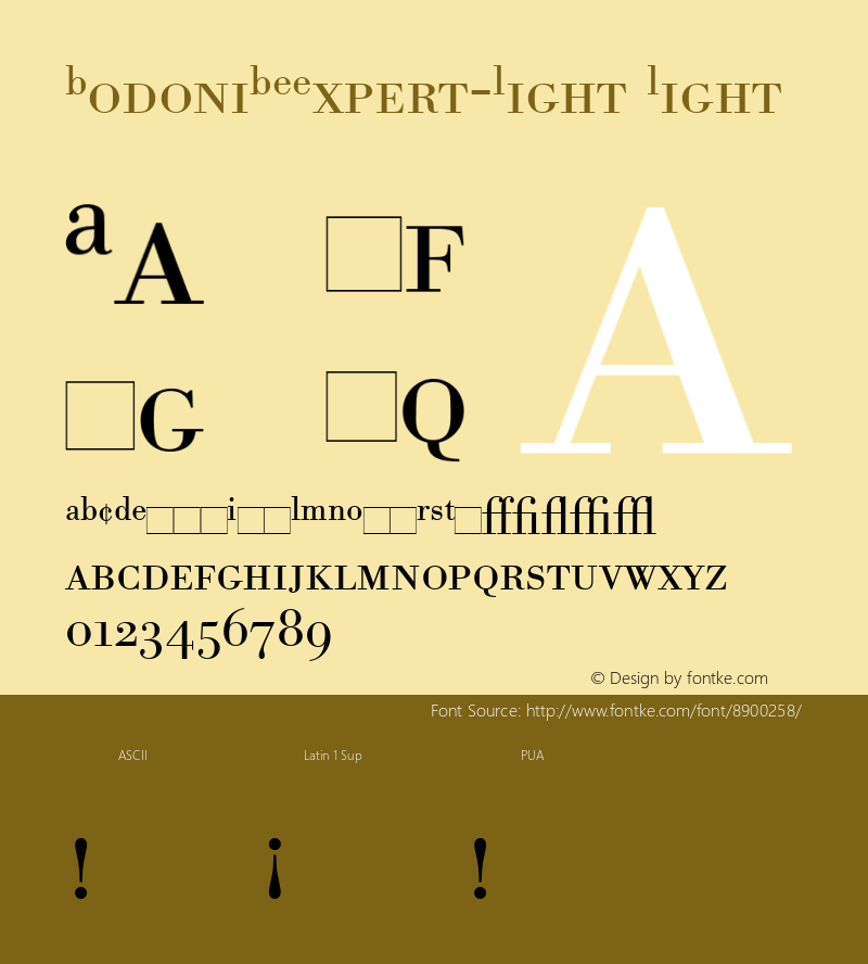 BodoniBEExpert-Light Light Version 1.00图片样张