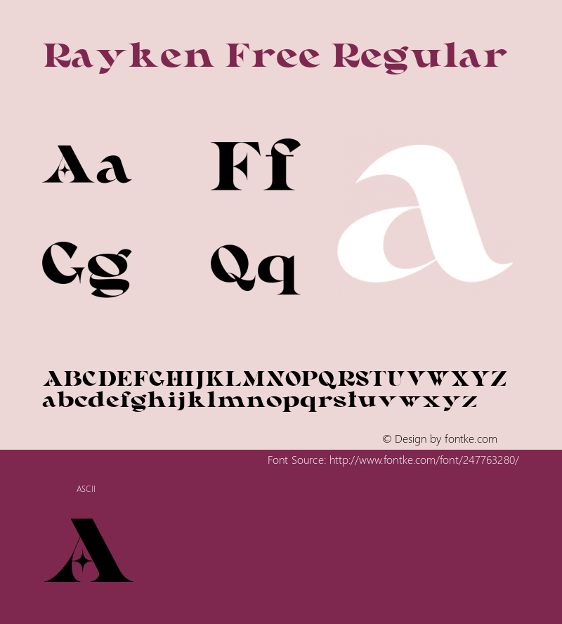 RaykenFree-Regular Version 1.000图片样张