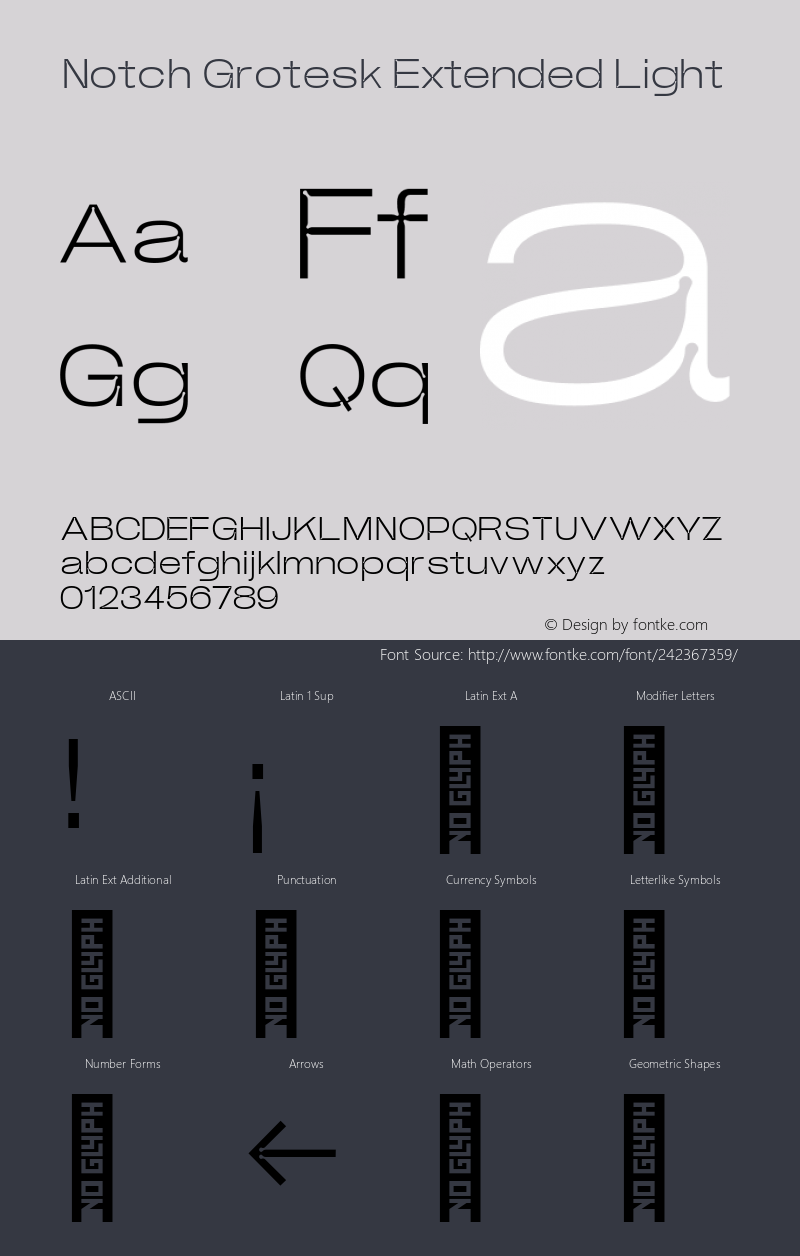 Notch Grotesk Extended Light Version 1.000 | web-ttf图片样张