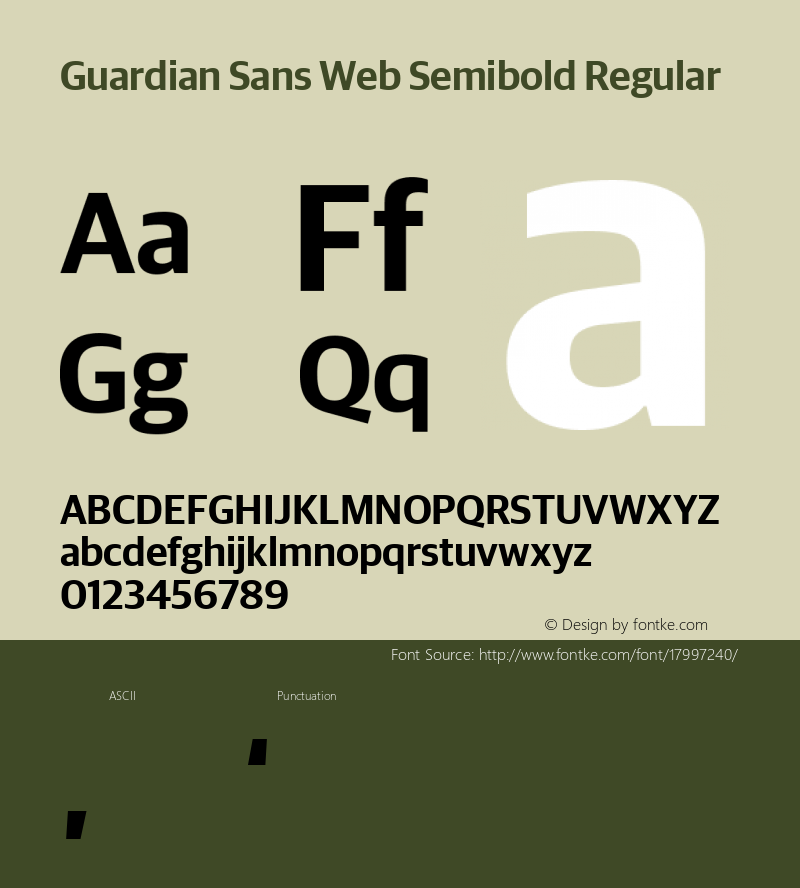 Guardian Sans Web Semibold Regular Version 001.002 2009图片样张