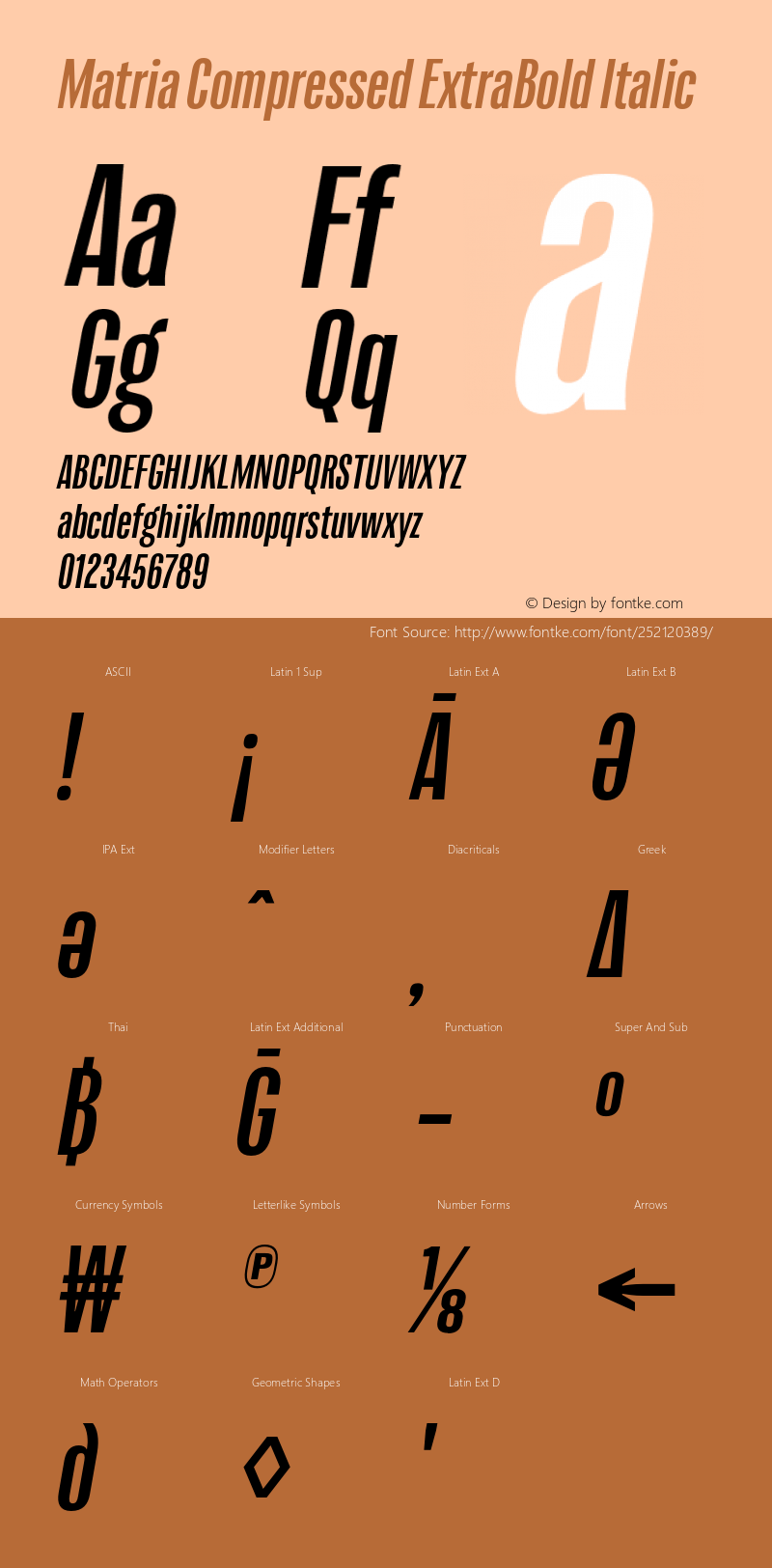 Matria Compressed ExtraBold Italic Version 1.001图片样张