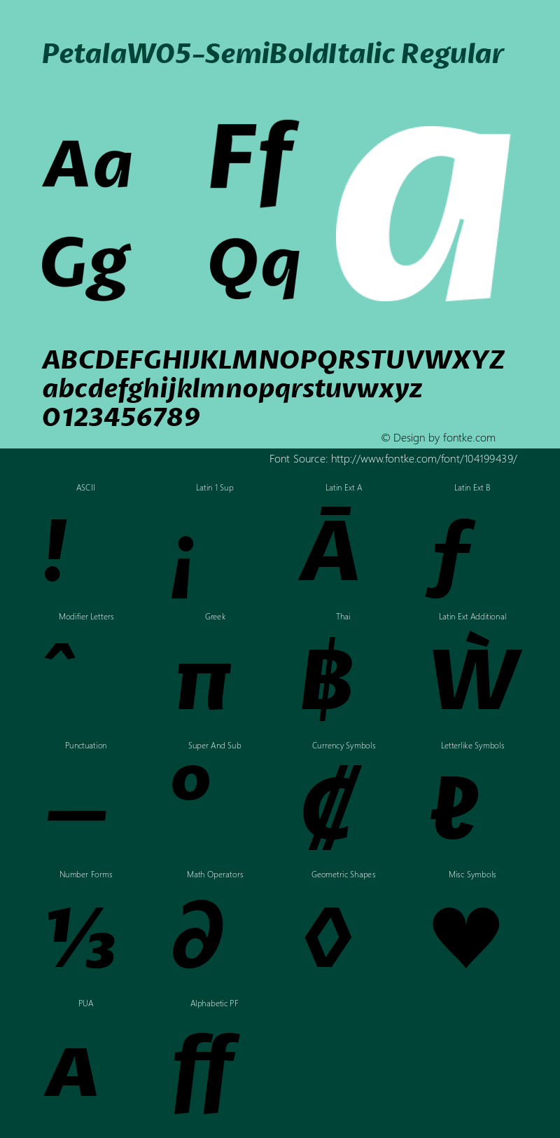 Petala W05 SemiBold Italic Version 1.10图片样张